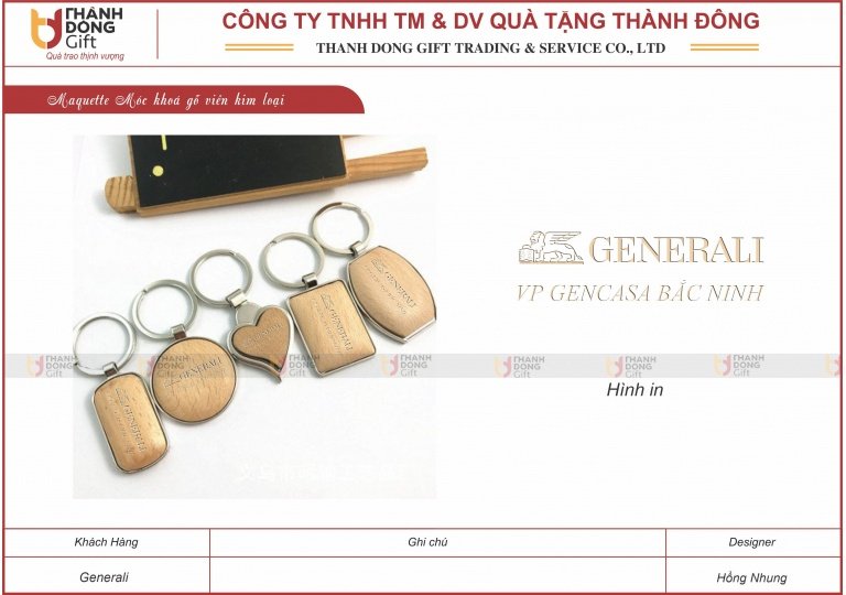 Móc Khoá Gỗ - Generali