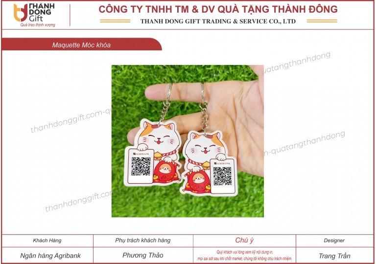 Móc khóa mica - Agribank Mạo Khê