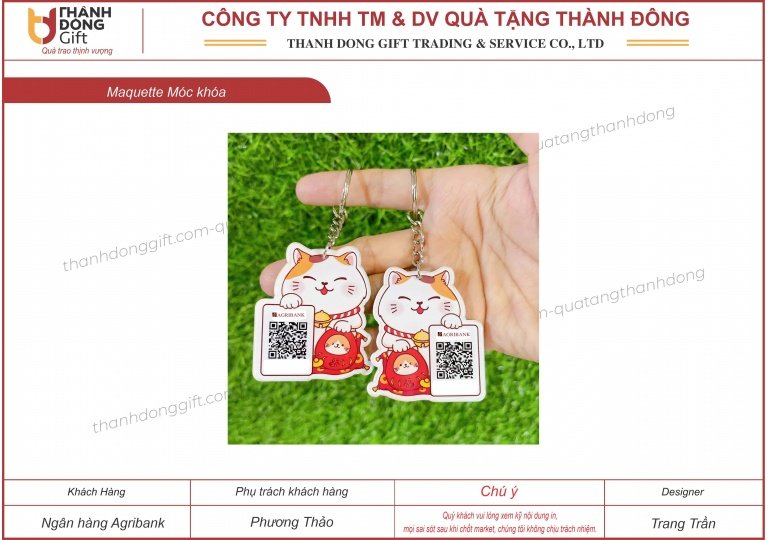 Móc khóa mica in mã QR code - Agribank Mạo Khê