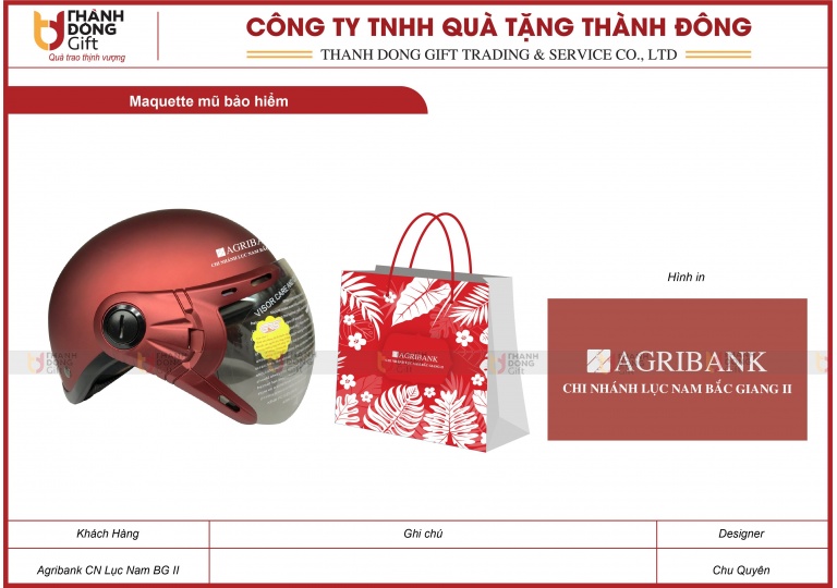 Mũ Bảo Hiểm - Agribank CN Lục Nam BG II