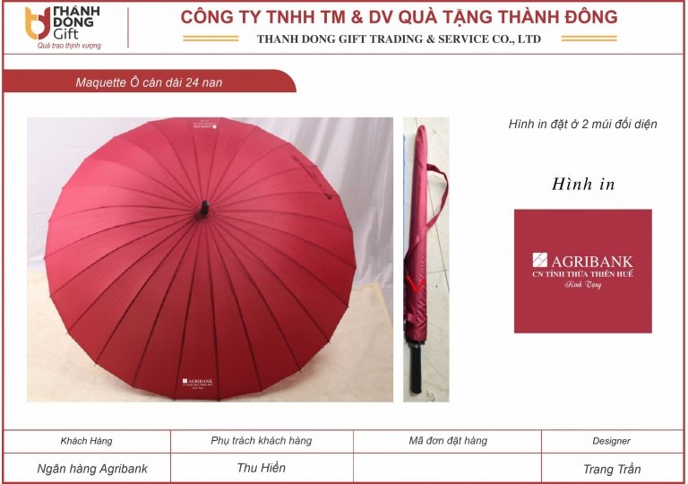 Ô cán dài 24 nan - Agribank Chi nhánh Thừa Thiên Huế