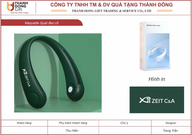 Quạt tích điện mini đeo cổ - Zeit C&A