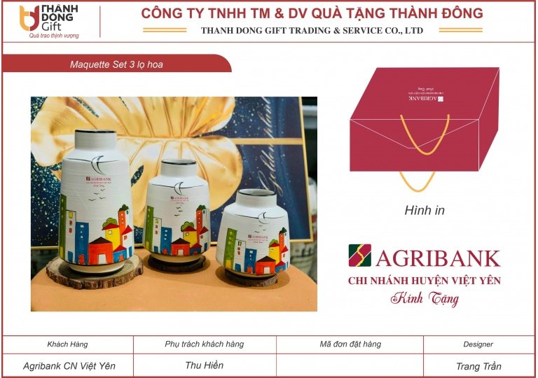 set 3 lọ hoa - agribank việt yên