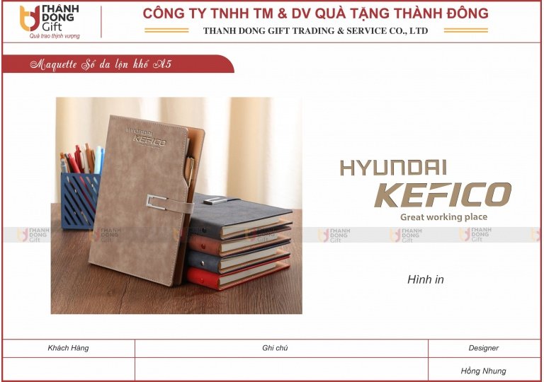 Sổ Da Lộn Khổ A5 - HuynDai Kefico