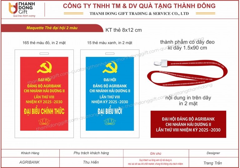 Thẻ đại hội dành cho đại biểu đến dự Đại hội Đảng các cấp